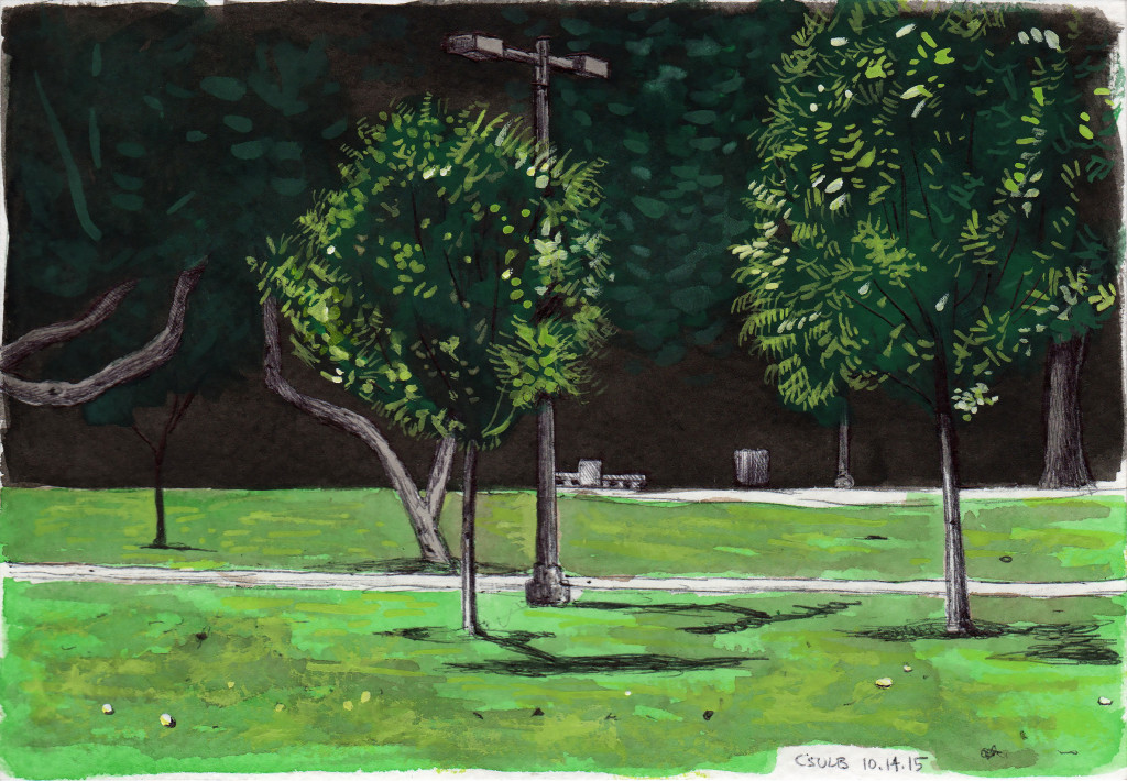 CSULB 10.14.15 2015 Ink and gouache on paper 5.5x8 inches