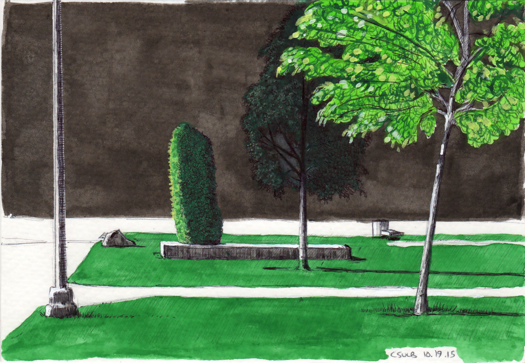 CSULB 10.19.15 2015 Ink and gouache on paper 5.5x8 inches
