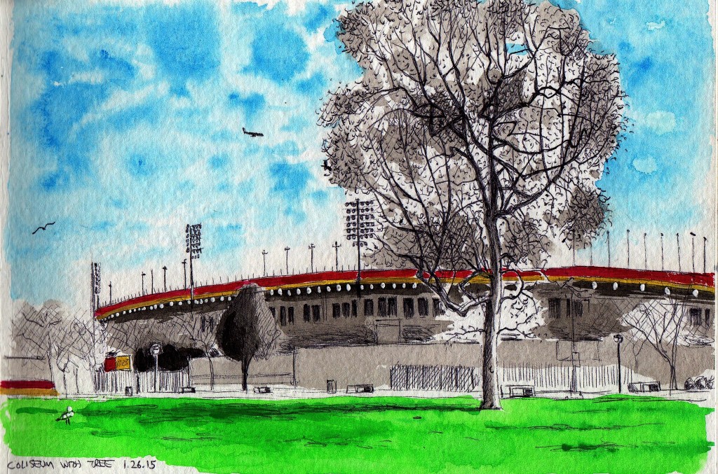 Coliseum 2014 ink and gouache on paper 8x5 inches