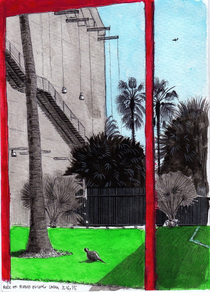 Dove In Front Of Resnick 2015 ink and gouache on paper 8x5 inches