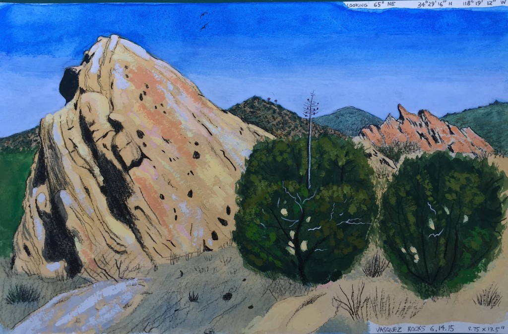 Vasquez Rocks 2, June 14, 2015 2015 Graphite and gouache on paper 8.75x13.5 inches