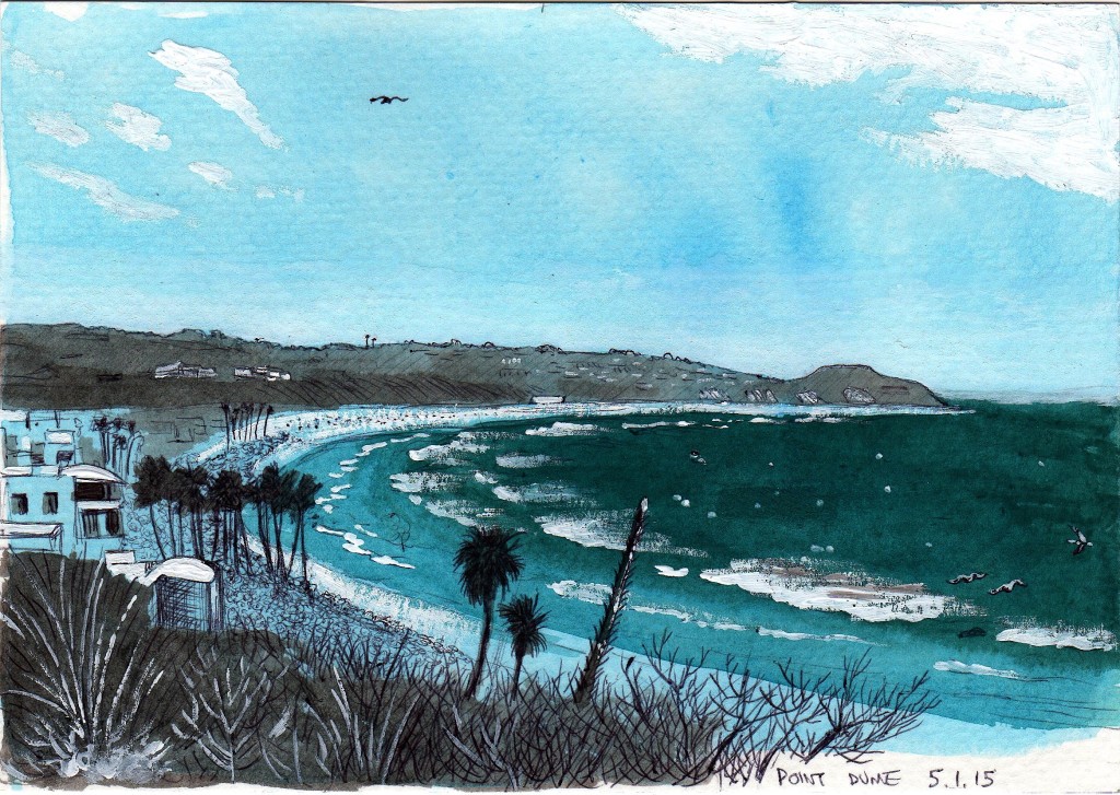 Point Dume 2015 Ink and gouache on paper 5x8 inches