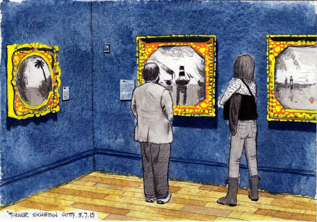 Turner Exhibition AT The Getty 2015 Ink and gouache on paper 5x8 inches